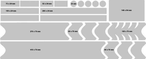 Lackschutz Rahmenschutz Folie Set 21 Teile transparent fürTrekking-Bikes, Folienstärke 150 µm